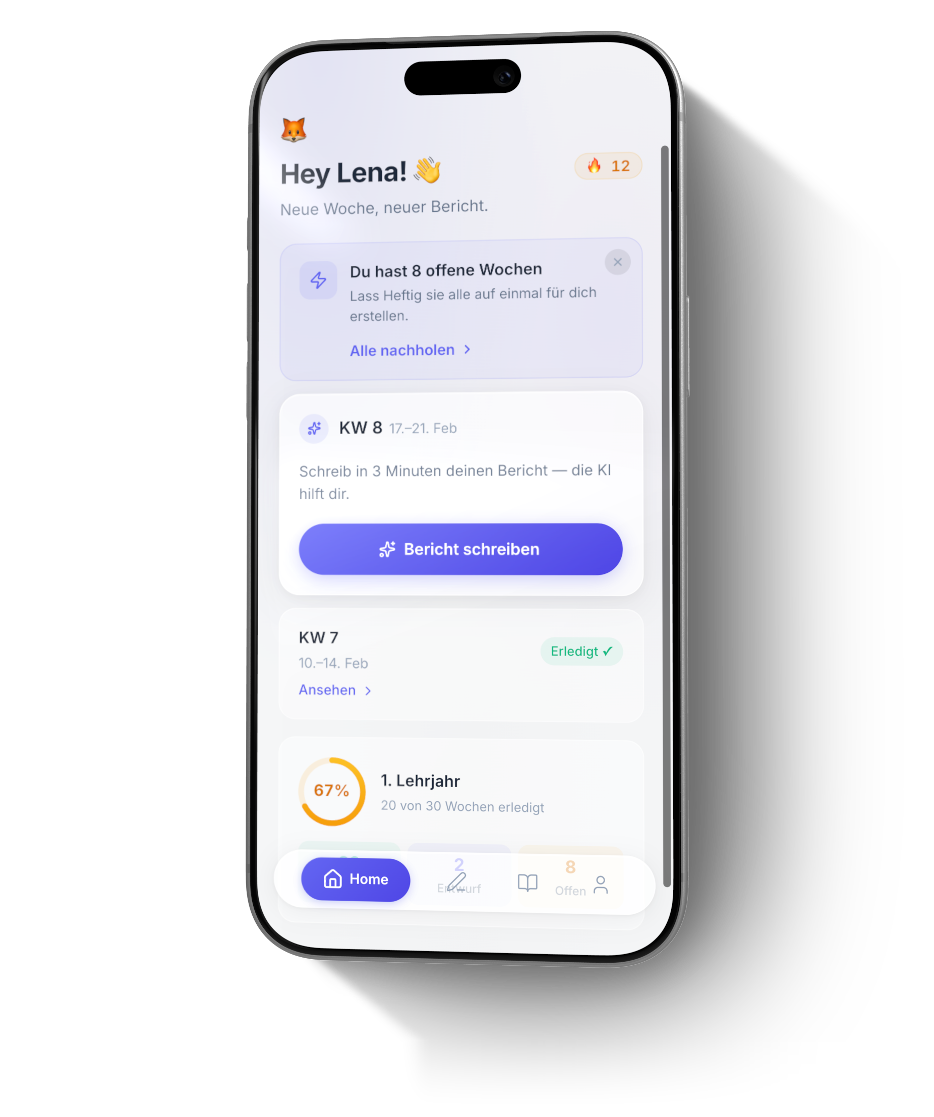 Heftig App â Berichtsheft schreiben